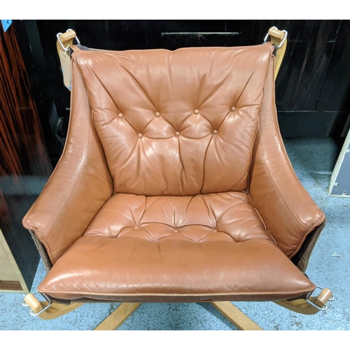 328 - VATNE MOBLER FALCON CHAIR, 83cm H, by Sigurid Russell, tanned leather finish.