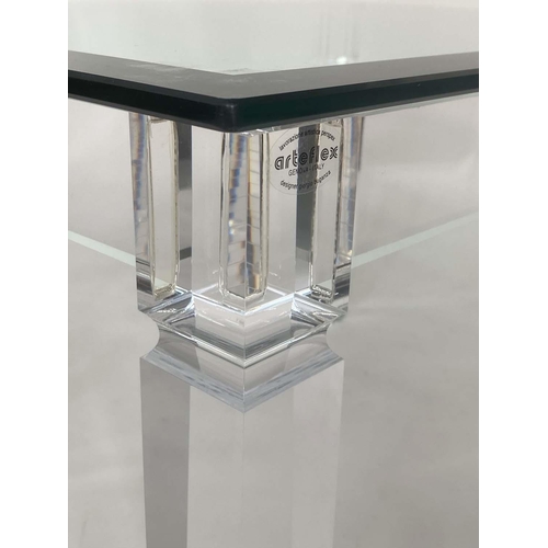 344 - ARTEFLEX LAMP TABLES, Italian lucite and polished glass, each rectangular, 80cm W x 60cm D x 59cm H.... 