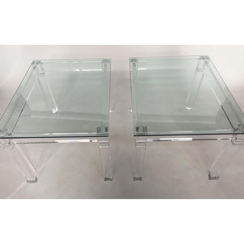 344 - ARTEFLEX LAMP TABLES, Italian lucite and polished glass, each rectangular, 80cm W x 60cm D x 59cm H.... 