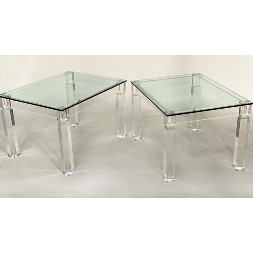 344 - ARTEFLEX LAMP TABLES, Italian lucite and polished glass, each rectangular, 80cm W x 60cm D x 59cm H.... 