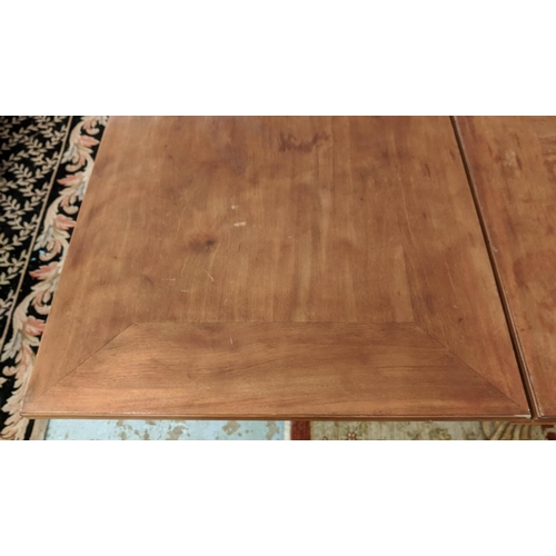 373 - DRAW-LEAF TABLE, 372cm L extended x 81cm H x 105cm D 20th century Continental  walnut on ornate inte... 