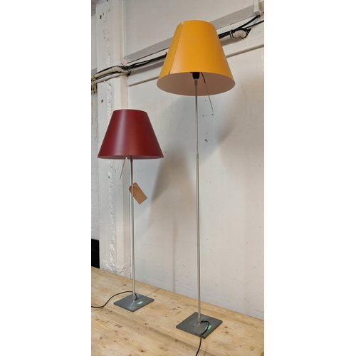 388 - LUCEPLAN COSTANZA FLOOR LAMPS, a set of two, by Paolo Rizzatto, different colour shades, height adju... 