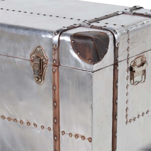 425 - AVIATOR STYLE TRUNK, 45cm high, 120cm wide, 40cm deep, fitted with a single drawer below.