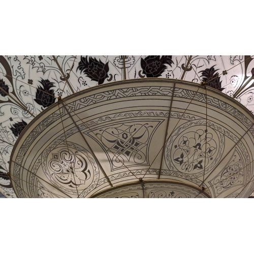 475 - ATTRIBUTED TO FORTUNY PENDANT SHADE, 145cm drop approx.