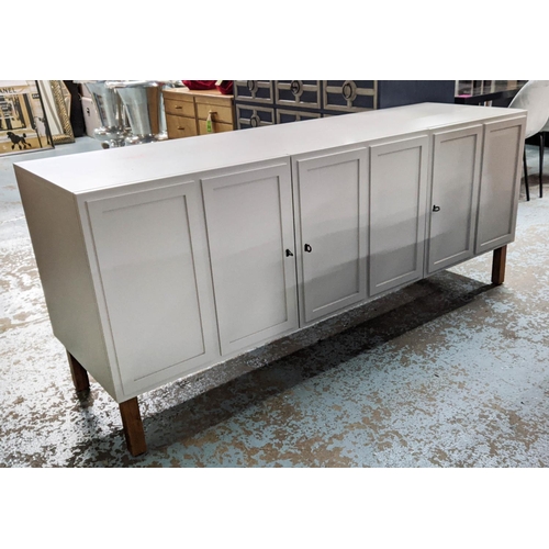 507 - PINCH SIDEBOARD, 180cm L x 76cm H x 53cm D with panelled doors.