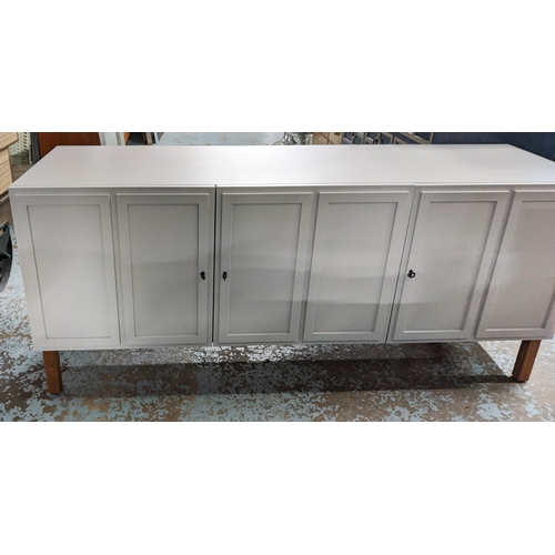 507 - PINCH SIDEBOARD, 180cm L x 76cm H x 53cm D with panelled doors.