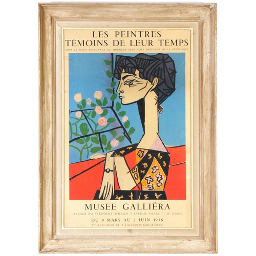 97 - PABLO PICASSO, portrait of Jacqueline - Les peintures temoins de leur temps, rare lithographic poste... 