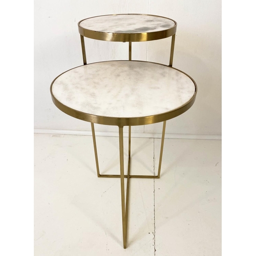 482 - WINE TABLE, 65cm high, 50cm wide, 40cm deep, 1950s Italian style design, white marble two-tier form,... 