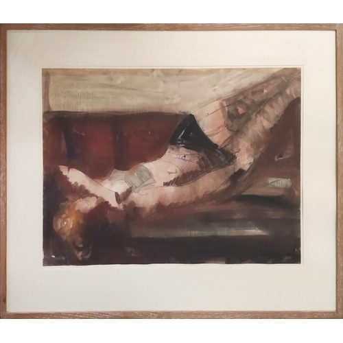 81 - KAREL SOUCEK (born 1915-1982 Czechoslovakia) 'Nude Study', watercolour, 45cm x 65cm, framed.