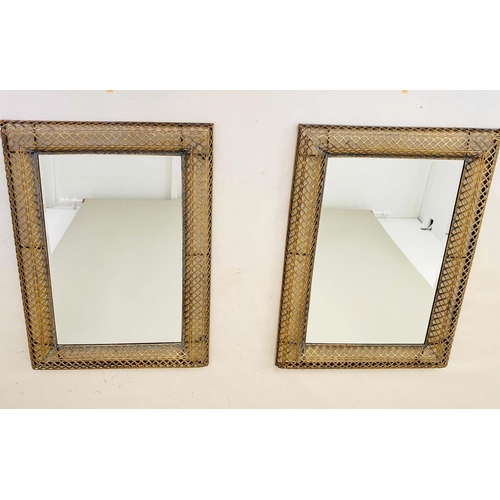 441 - WALL MIRRORS, pair, 100cm H x 70cm W x 6cm D, Regency style, pierced gilt metal frames. (2)