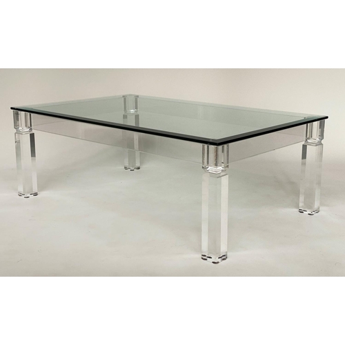 340 - ARTEFLEX LOW TABLE, Italian lucite and polished glass, rectangular, 110cm W x 70cm D x 39cm H.