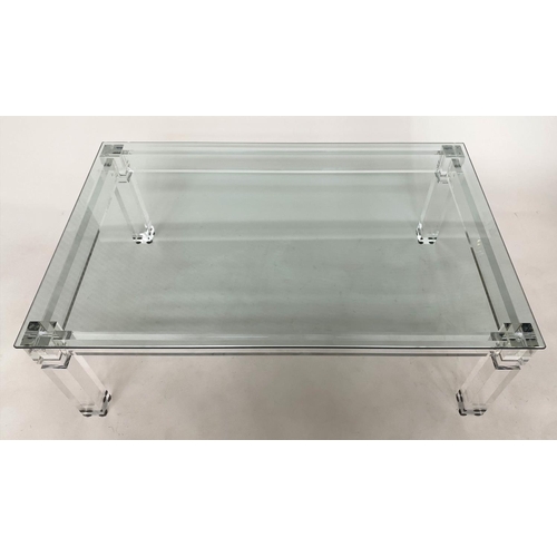 340 - ARTEFLEX LOW TABLE, Italian lucite and polished glass, rectangular, 110cm W x 70cm D x 39cm H.