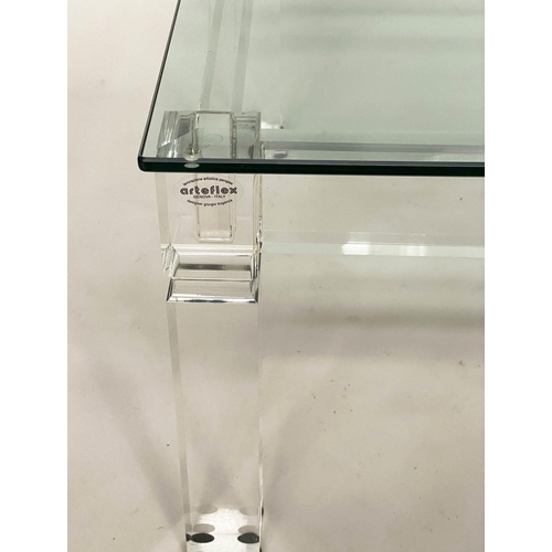 340 - ARTEFLEX LOW TABLE, Italian lucite and polished glass, rectangular, 110cm W x 70cm D x 39cm H.