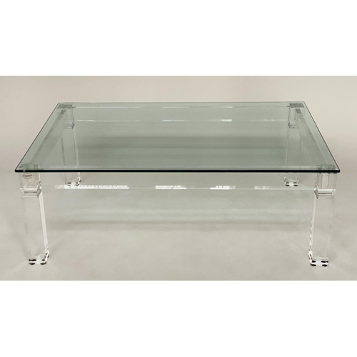 340 - ARTEFLEX LOW TABLE, Italian lucite and polished glass, rectangular, 110cm W x 70cm D x 39cm H.