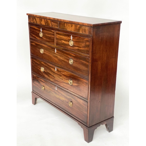 177 - SCOTTISH HALL CHEST, early 19th century figured mahogany of adapted shallow proportions with blind f... 