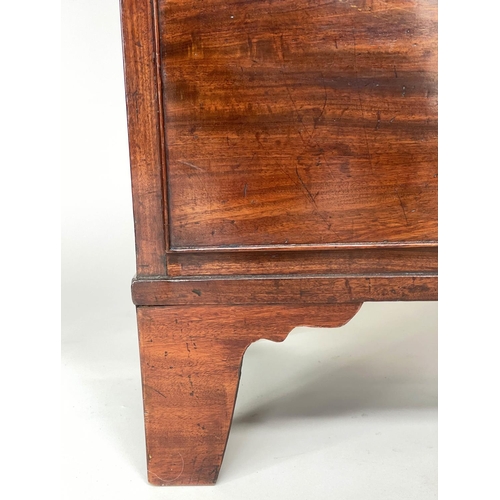 177 - SCOTTISH HALL CHEST, early 19th century figured mahogany of adapted shallow proportions with blind f... 