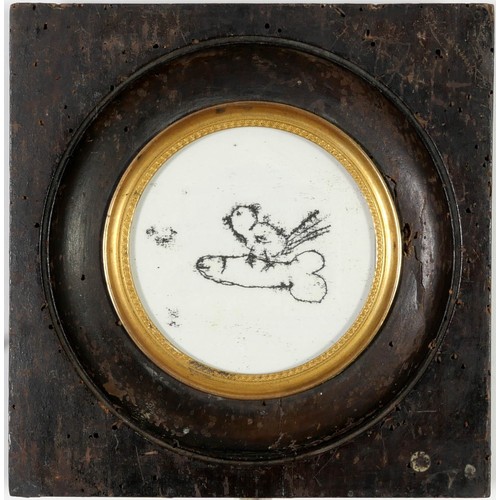 86 - TRACEY EMIN, Singing bird tattoo, Biennale Venezia 2007, vintage frame, 8cm x 7cm.