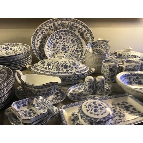 223 - DINNER SERVICE, English fine bone China, Minton 'Shalamar', 12 place, 4 piece settings approx 72 pie... 