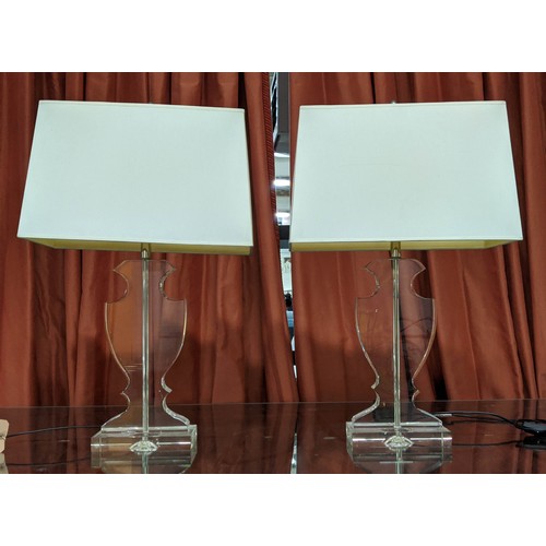 516 - ANDREW MARTIN FARADAY TABLE LAMPS, a pair, with shades, 73cm H. (2)