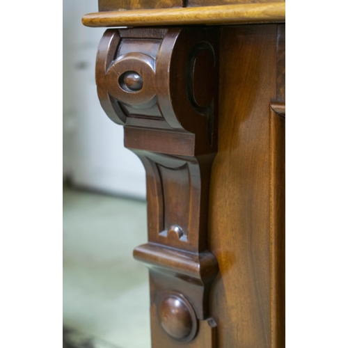 208 - CHIFFONIER, 146cm H x 123cm x 55cm, Victorian mahogany, circa 1870, with two drawers and two doors e... 