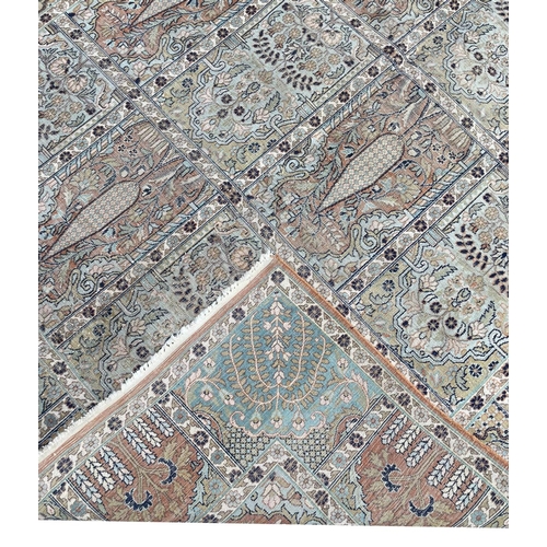 61 - VINTAGE SILK KASHMIR RUG, 221cm x 157cm.