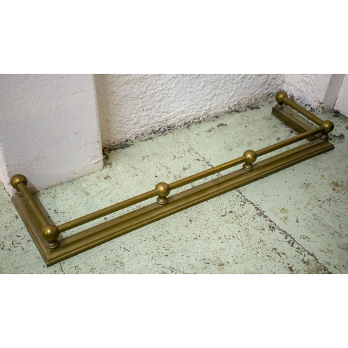 220 - FENDER, 15cm H x 132cm x 36cm, Edwardian brass.