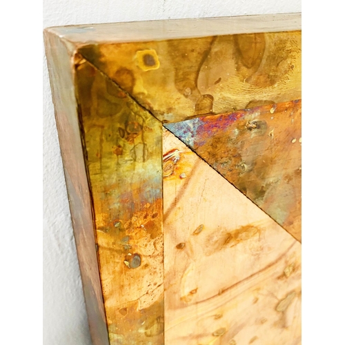 417 - WALL MIRROR, 1970s Italian style, coppered frame, 122cm x 91cm.