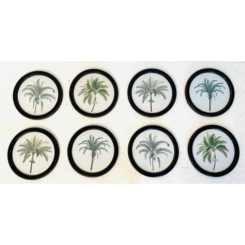 419 - BOTANICAL PRINTS, a set of six, circular compositions, framed and glazed, 35cm diam. each. (6)