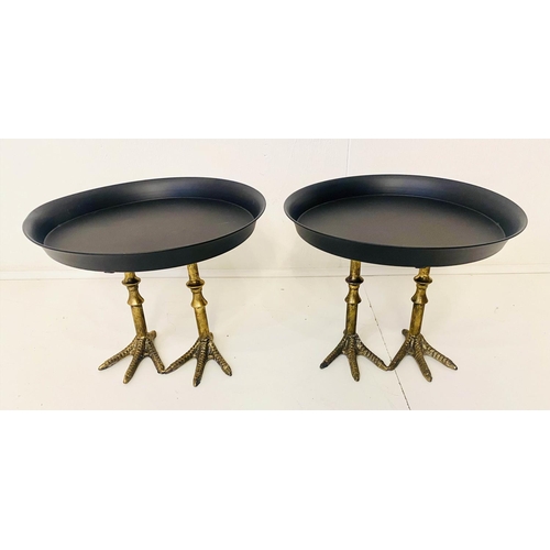 428 - BIRD FEET TRINKET TRAYS, a pair, gilt metal detail, 31cm x 41cm x 41cm.