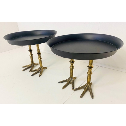 428 - BIRD FEET TRINKET TRAYS, a pair, gilt metal detail, 31cm x 41cm x 41cm.