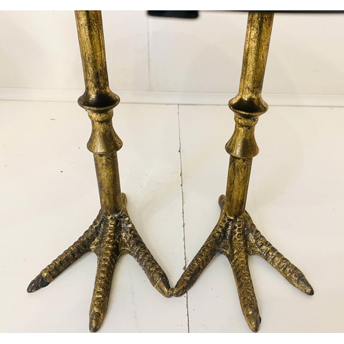 428 - BIRD FEET TRINKET TRAYS, a pair, gilt metal detail, 31cm x 41cm x 41cm.