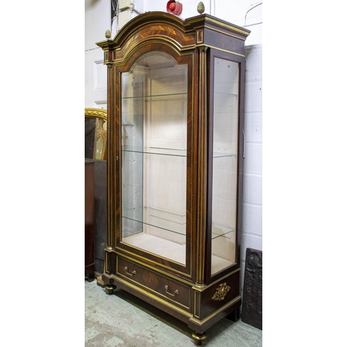 95 - VITRINE, 227cm H x 115cm W x 52cm D, circa 1880 French rosewood and brass mounted with a glazed door... 