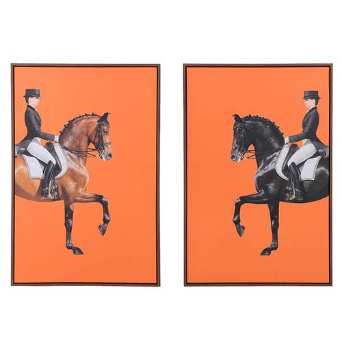 434 - CONTEMPORARY SCHOOL PRINTS, a pair, art of dressage, framed, 90cm x 60cm each. (2)