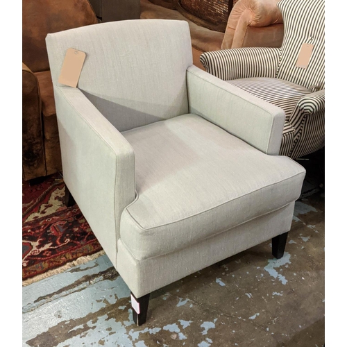 162 - KINGCOME ARMCHAIR, with grey upholstery, 67cm x 77cm and a footstool. (2)