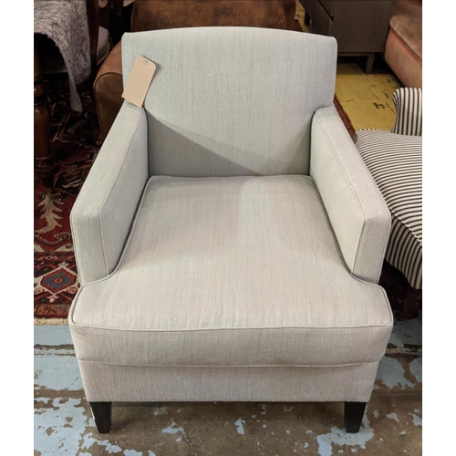 162 - KINGCOME ARMCHAIR, with grey upholstery, 67cm x 77cm and a footstool. (2)