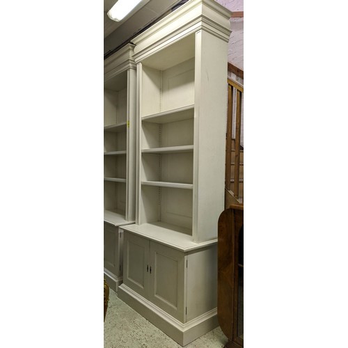 470 - TALL OPEN BOOKCASE, 109cm W x 280cm H x 53cm D. (similar to the previous lot).