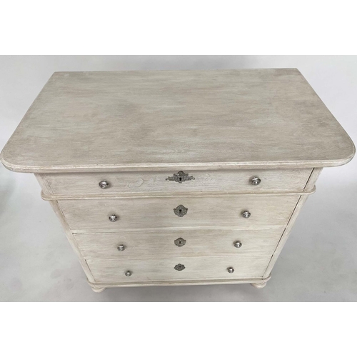 129 - COMMODE, 19th century French Napoleon III traditionally grey painted and silvered metal mounted with... 