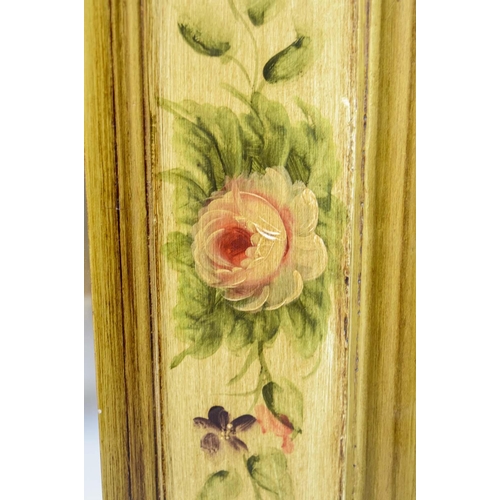 412 - INDIA JANE WALL MIRROR, painted floral frame, 91cm x 71cm.