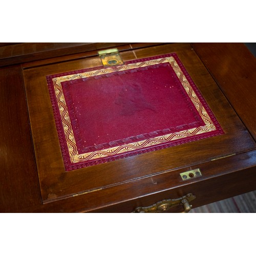 228 - COLLECTORS SECRETAIRE CABINET, Edwardian mahogany, fitted mirrored doors enclosing five drawers, sec... 