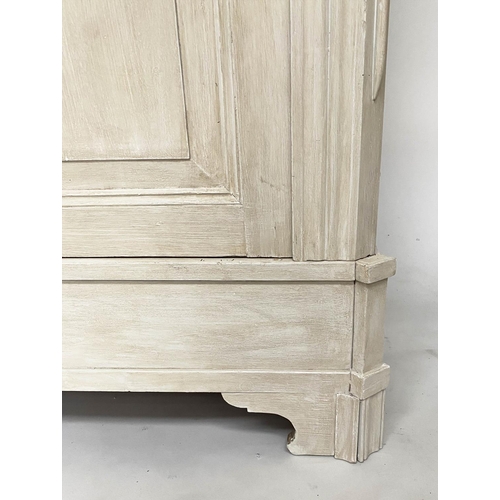 133 - ARMOIRE, 190cm H x 120cm W x 62cm D, French traditionally grey painted with single panelled door enc... 