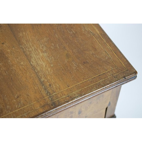 170 - WORK TABLE, 71cm H x 50cm x 37cm, 19th century Continental walnut and burr walnut with book matched ... 