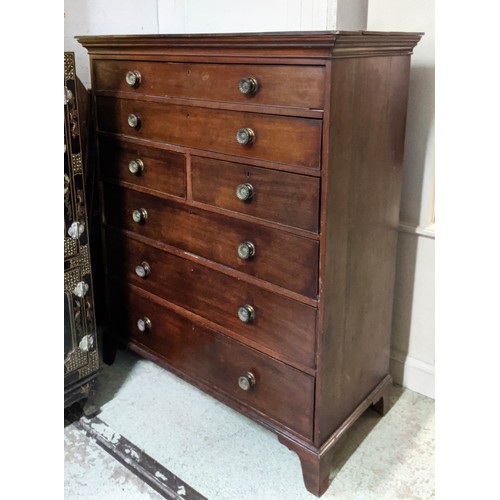 235 - TALL CHEST, 131cm x 159cm H x 56cm, George III mahogany of seven drawers.