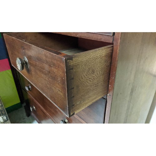 235 - TALL CHEST, 131cm x 159cm H x 56cm, George III mahogany of seven drawers.