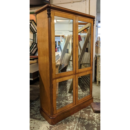 238 - SIDE CABINETS, a pair, 97cm W x 161cm H x 39cm D Victorian oak, each with four mirrored doors enclos... 