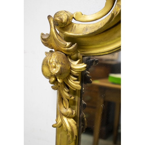 134 - OVERMANTEL, 161cm H x 142cm, Victorian giltwood and gesso, circa 1860, with foliate scrolling frame.