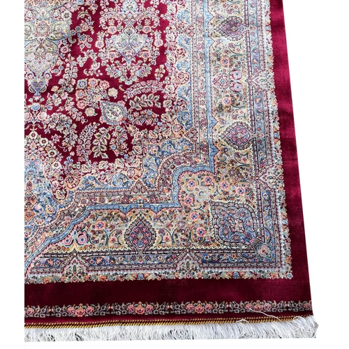 222 - FINE QUM DESIGN RUG, 145cm x 98cm.