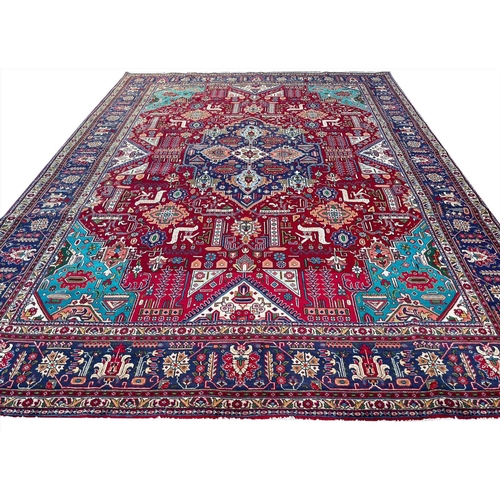 195 - PERSIAN TABRIZ CARPET, 390cm x 292cm.