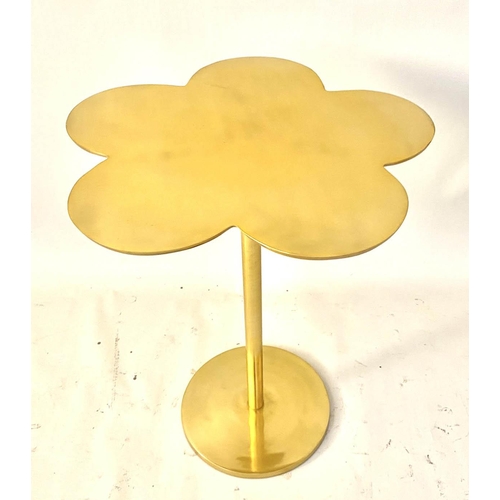 253 - CLOVER LEAF TABLE, 51cm high, 41cm diameter, gilt metal.