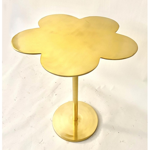 253 - CLOVER LEAF TABLE, 51cm high, 41cm diameter, gilt metal.