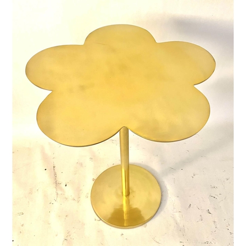 253 - CLOVER LEAF TABLE, 51cm high, 41cm diameter, gilt metal.